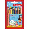 Stabilo Woody Coloured Pencil Sets, 6 pencils