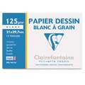 Clairefontaine | Drawing paper 'Blanc À Grain' — packs, A4 - 21 cm x 29.7 cm, 125 gsm - 12 sheets, smooth|rough, 125 gsm