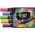 STABILO® | FREE Acrylic Marker Packs — 5 assorted colours, Seaside set, 4-10 mm, bevelled tip, set