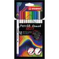 Stabilo Pen 68 Arty Brush Pen Sets, 12 pens, sets