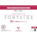 Clairefontaine | FONTAINE Cold Pressed watercolour paper — 300 gsm, 26 cm x 36 cm, 300 gsm, cold pressed, 4. block of 20 sheets