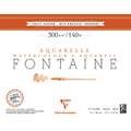 Clairefontaine | FONTAINE Watercolour paper — hot pressed ○ 300gsm, 12 sheet taped pad, 24 cm x 30 cm, hot pressed (smooth), 2. pad of 12 sheets — glued at top edge