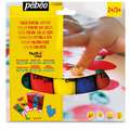 pébéo | Tactilcolor Finger Painting Workshop — sets, 5 x 80 ml tubes + sponge stamp, set
