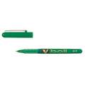 PILOT | V ball Rollerball pens — conical tips, Green, medium - 0.4 mm line width, Medium