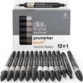 Winsor & Newton 12 BrushMarker Sets, Grey shades