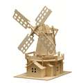 PEBARO | Wooden Construction Kits — various designs, Windmill, 25 x 38 cm, 78 parts