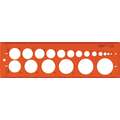 MINERVA | Circle SP Templates Nos 17, 17a, 18 — transparent orange plastic, SP No. 17a