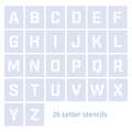 QBIX | Alphabet uppercase stencil — sets of 26, Sans serif 5 cm, set