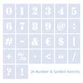 QBIX | Number and symbol stencils — sets of 26, Serif 5 cm, set