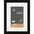 nielsen® | Skava picture frame — wood ○ ready-cut mount included, Black, 13 cm x 18 cm, 13 cm x 18 cm — aperture 9 cm x 13 cm