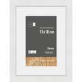 nielsen® | Skava picture frame — wood ○ ready-cut mount included, White, 13 cm x 18 cm, 13 cm x 18 cm — aperture 9 cm x 13 cm
