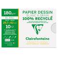Clairefontaine | Recycled Grained Drawing Paper — pack of 12 sheets, A3, pack of 10, 180 gsm
