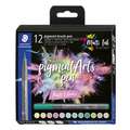STAEDTLER® | Pigment brush pens 371 — sets of 12, pastel set, set, brush tip