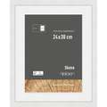 nielsen® | Skava picture frame — wood ○ ready-cut mount included, White, 24 cm x 30 cm, 24 cm x 30 cm — aperture 18 cm x 24 cm