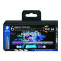 STAEDTLER® | Pigment brush pens 371 — sets of 6, Blues & Violets, set, brush tip