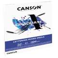 CANSON® | GRADUATE LETTERING MIXED MEDIA pad — 200 gsm, A4 - 21 cm x 29.7 cm, textured, 200 gsm, pad (bound on one side)