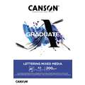 CANSON® | GRADUATE LETTERING MIXED MEDIA pad — 200 gsm, A3 - 29.7 cm x 42 cm, textured, 200 gsm, pad (bound on one side)