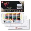SAKURA | Koi™ Water Colors Studio Sets — half pans, 72 colours (2 reservoir brushes, 2 sponges)