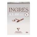 Clairefontaine Ingres Pastel Spiral Pad, A3 - 29.7 cm x 42 cm, 80 gsm, corrugated, spiral pad