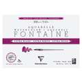 Clairefontaine | FONTAINE Cold Pressed Watercolour Paper — extra white, block (glued on 4 sides), 26 cm x 18 cm, hot pressed (smooth), 1. block of 15 sheets