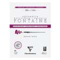 Clairefontaine | FONTAINE® Watercolour Paper — fine grain, block (glued on 4 sides), 23 cm x 31 cm, hot pressed (smooth), 1. Block of 15 sheets