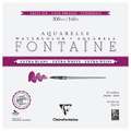Clairefontaine | FONTAINE Cold Pressed Watercolour Paper — extra white, block (glued on 4 sides), 20 cm x 20 cm, hot pressed (smooth), 1. block of 15 sheets