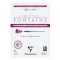 Clairefontaine | FONTAINE Cold Pressed Watercolour Paper — extra white, pad (two sides glued), 21 cm x 29.7 cm, hot pressed (smooth), 2. block of 12 sheets