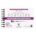 Clairefontaine | FONTAINE Cold Pressed Watercolour Paper — extra white, spiral pad, 12 cm x 18 cm, hot pressed (smooth), 4. spiral pad of 12 sheets