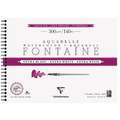 Clairefontaine | FONTAINE Cold Pressed Watercolour Paper — extra white, spiral pad, 30 cm x 40 cm, hot pressed (smooth), 4. spiral pad of 12 sheets