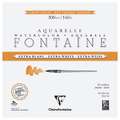 Clairefontaine | FONTAINE Watercolour Paper — satin, block (glued on 4 sides), 20 cm x 20 cm, satin, 1. block of 15 sheets