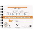 Clairefontaine | FONTAINE Watercolour Paper — satin, spiral pad, 18 cm x 24 cm, satin, 4. spiral pad  of 12 sheets