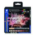 STAEDTLER® | pigment brush pens 371 — sets of 12, portait set, set, brush tip