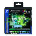 STAEDTLER® | pigment brush pens 371 — sets of 12, cool colours set, set, brush tip