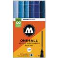 MOLOTOW™ | ONE4ALL Acrylic Pump Markers 127HS — 6 marker sets, Blue set