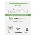 Clairefontaine | FONTAINE Watercolour paper — extra white, 31 cm x 41 cm, rough (torchon), block (glued on 4 sides), 1. block