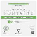 Clairefontaine | FONTAINE Watercolour paper — extra white, 20 cm x 20 cm, rough (torchon), block (glued on 4 sides), 1. block