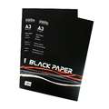 seawhite OF BRIGHTON | BLACK PAPER Pads — 140 gsm, A3 - 29.7 cm x 42 cm, 50 sheet pad (one side bound), 140 gsm