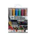 Royal & Langnickel® | ACRYLIC MARKER Reversible Tip sets — 6 markers, METALLIC, 2 mm, round tip2|bevelled tip