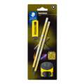 STAEDTLER® | NORIX® Pencil sets — 2 x HB pencils, 1 eraser, 1 sharpener, yellow, yellow
