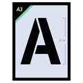 QBIX | Alphabet Uppercase stencils — sets of 26, 27 cm (A3) - no serif