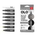 OLO™ | Premium Alcohol Marker sets ○ chisel nib — 8 markers, Warm grey, set