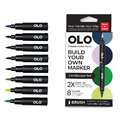 OLO™ | Premium Alcohol Marker sets ○ brush nib — 8 markers, Landscape, set
