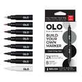 OLO™ | Premium Alcohol Marker sets ○ brush nib — 8 markers, Cool grey, set