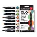 OLO™ | Premium Alcohol Marker sets ○ brush nib — 8 markers, Urban, set