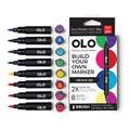 OLO™ | Premium Alcohol Marker sets ○ brush nib — 8 markers, Vibrant, set