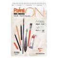 Clairefontaine | PaintON Mix Media Spiral pads — 250 gsm, Paint`ON White, 20 sheets, A4+, 1. Paint`ON White