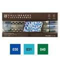 Kuretake | ZIG® MEMORY SYSTEM™ Calligraphy Marker — sets of 3 + ruler, set of 3 -  blue/green