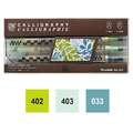 Kuretake | ZIG® MEMORY SYSTEM™ Calligraphy Marker — sets of 3 + ruler, set of 3 - kiwi/mint
