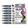 OLO™ | Premium Alcohol Marker sets ○ chisel nib — 8 markers, Botanical, set