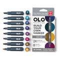 OLO™ | Premium Alcohol Marker sets ○ chisel nib — 8 markers, Rich, set